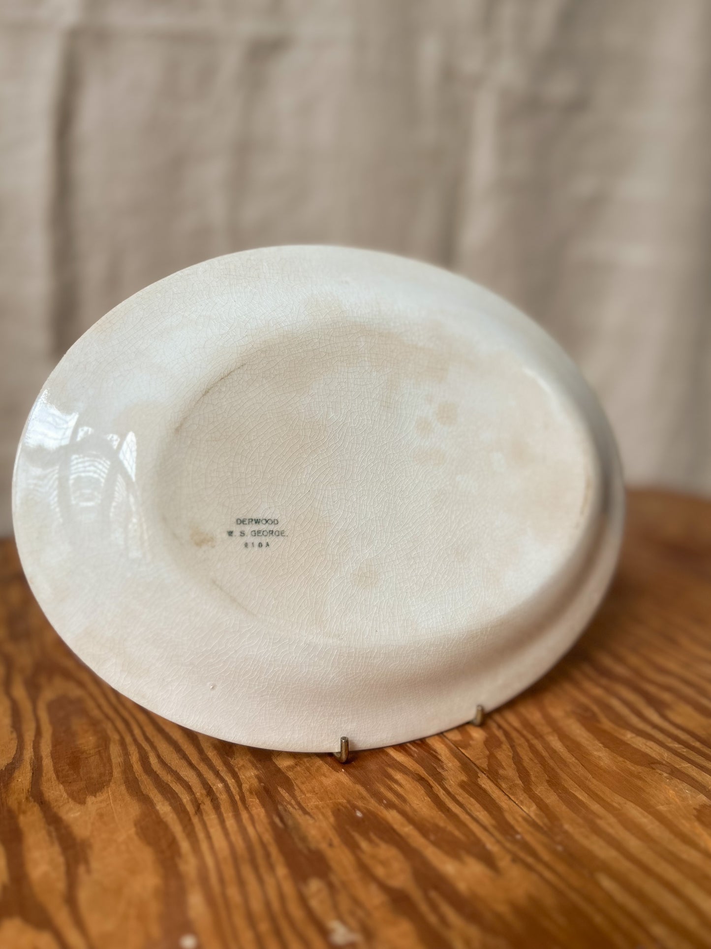 Vintage Cream Oval Serving Platter