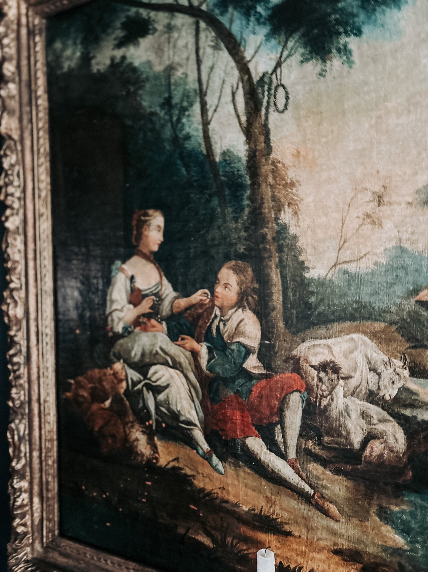 19th Century Rococo Young Love Painting