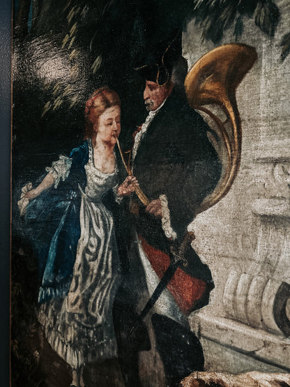19th Century Rococo Old Love Painting