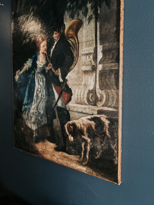 19th Century Rococo Old Love Painting