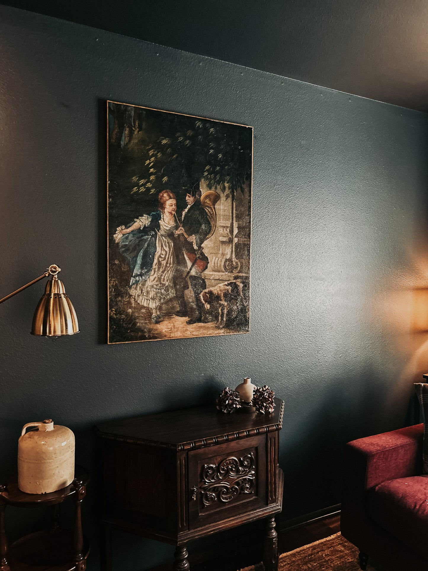 19th Century Rococo Old Love Painting