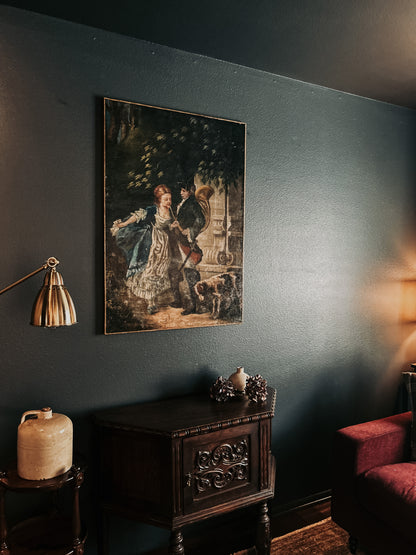 19th Century Rococo Old Love Painting
