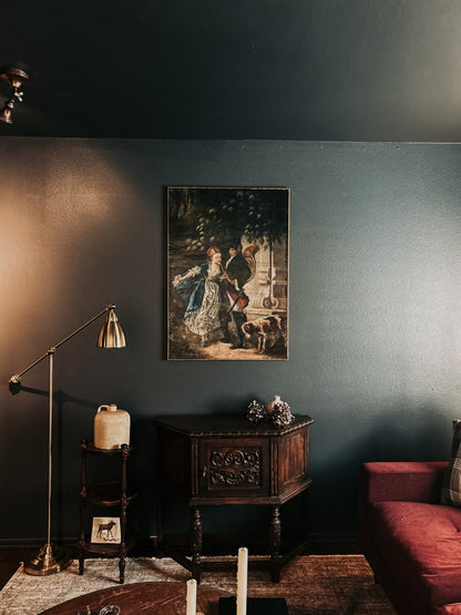 19th Century Rococo Old Love Painting