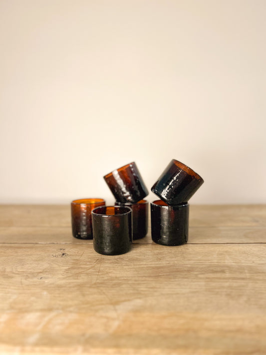 French Amber Drinking Glasses Set of 6