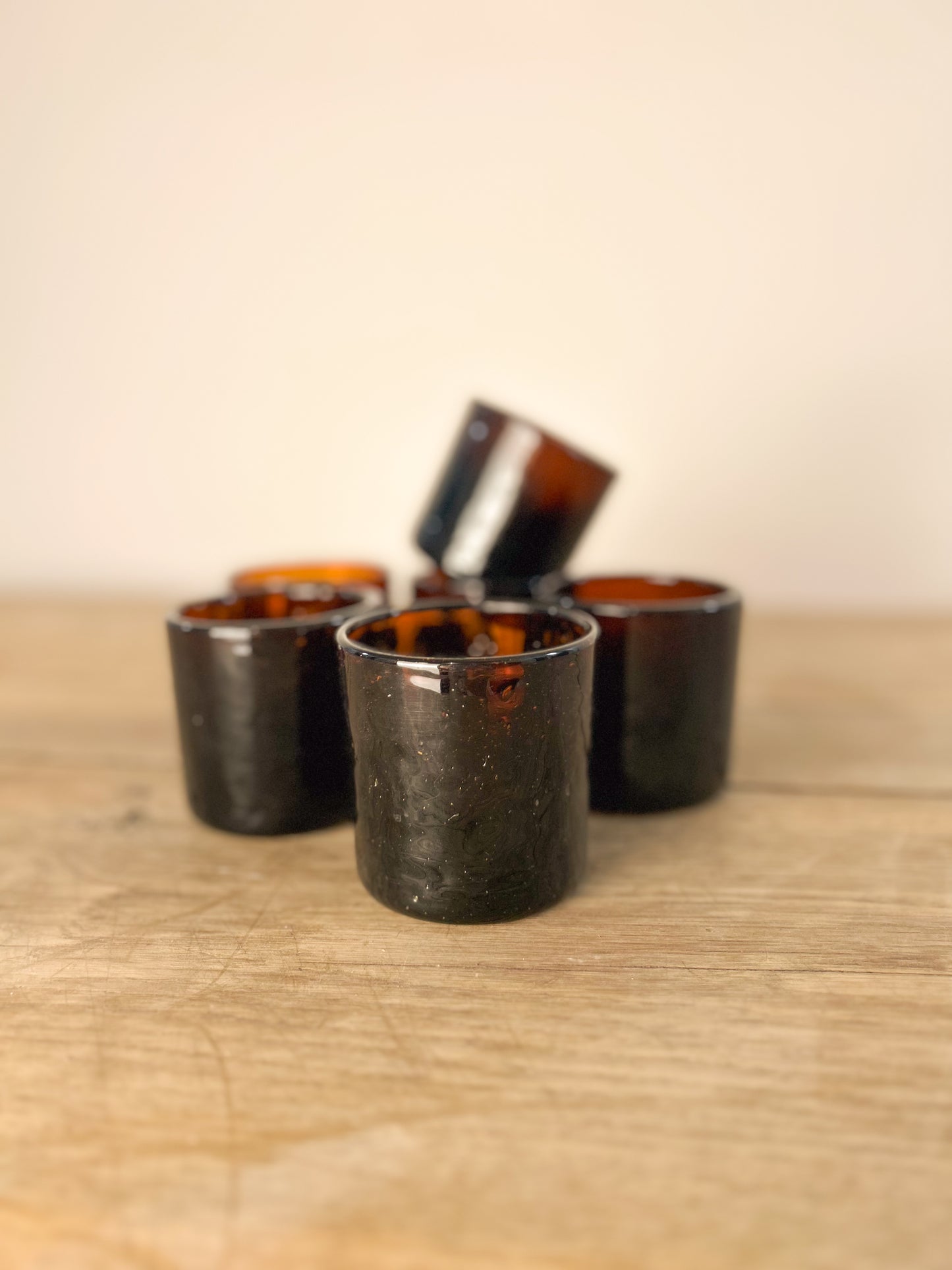 French Amber Drinking Glasses Set of 6