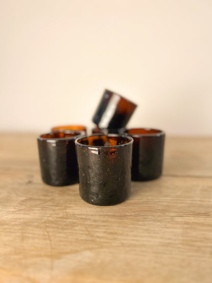 French Amber Drinking Glasses Set of 6