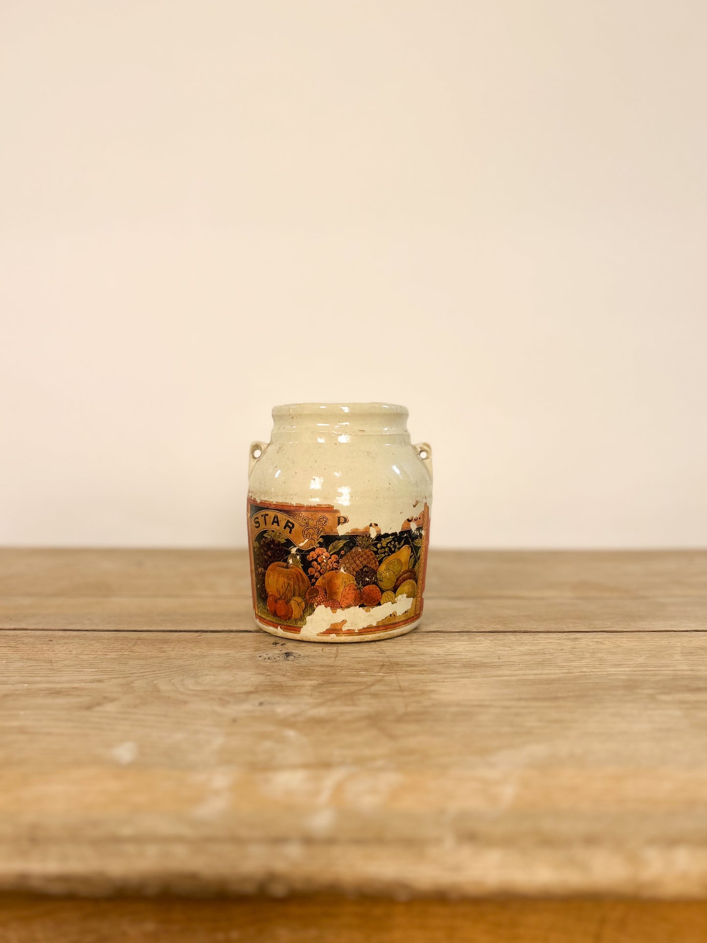 Salt Glazed Lidded Jar with Label