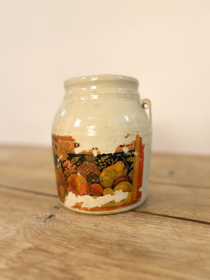 Salt Glazed Lidded Jar with Label