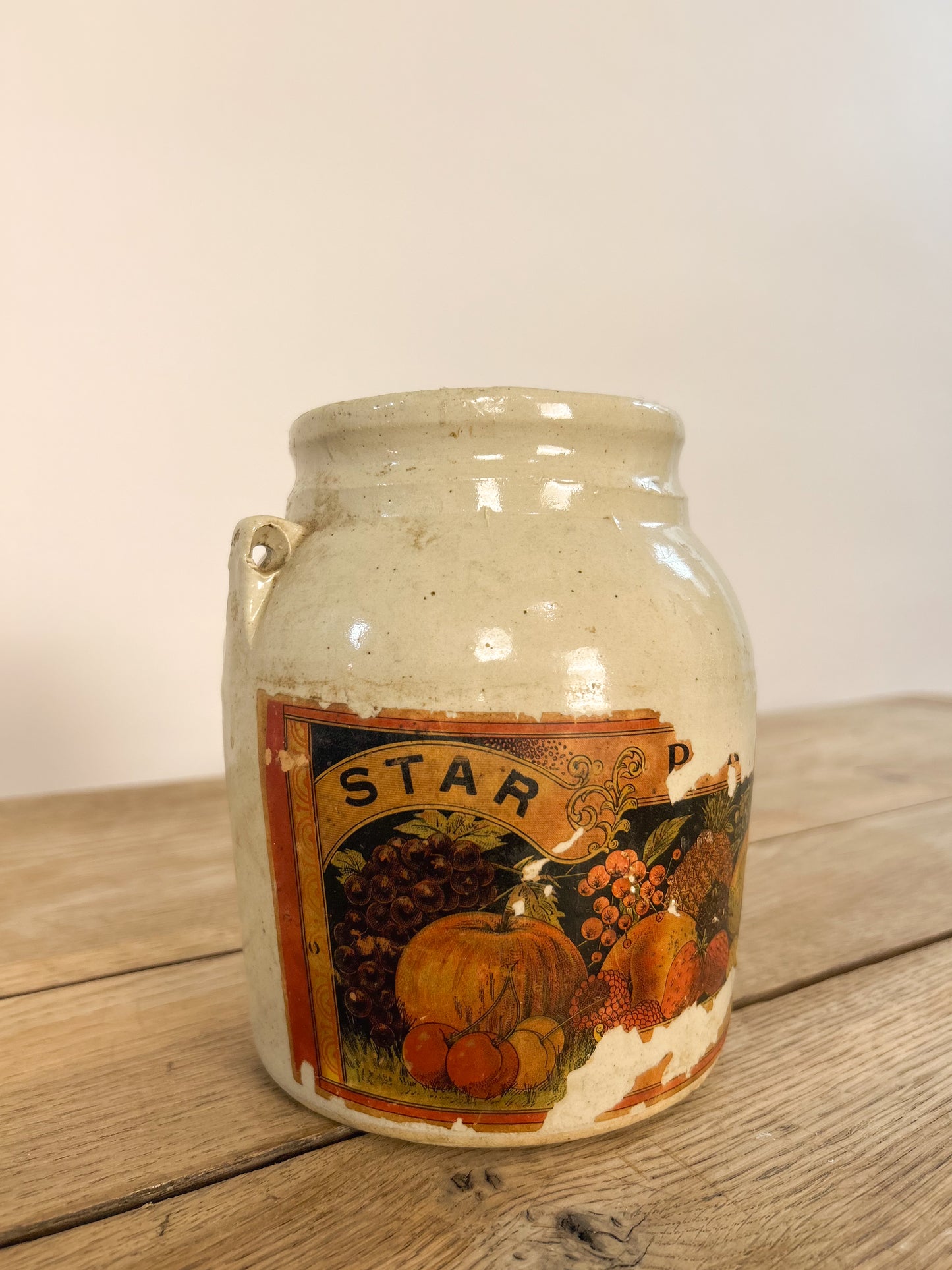 Salt Glazed Lidded Jar with Label