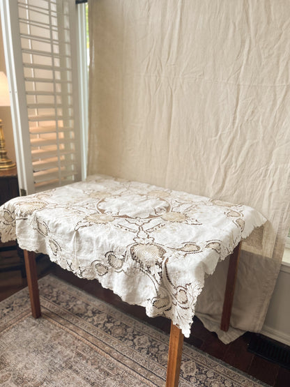 Cream and Lace Table Cloth