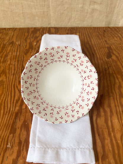 Forget Me Not Ironstone Cereal Bowl Red