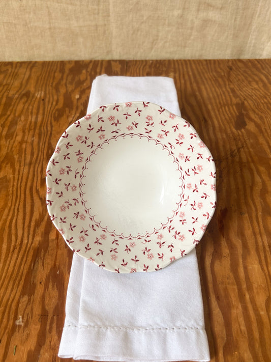 Forget Me Not Ironstone Cereal Bowl Red