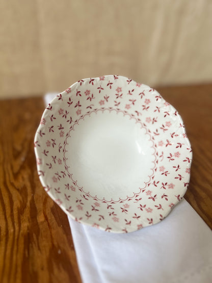 Forget Me Not Ironstone Cereal Bowl Red