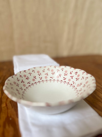 Forget Me Not Ironstone Cereal Bowl Red