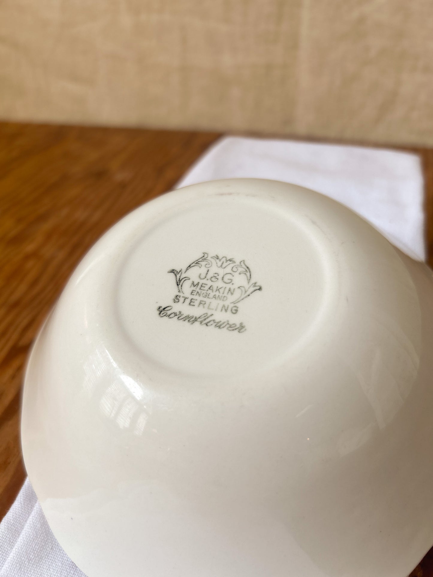 Forget Me Not Ironstone Cereal Bowl Red