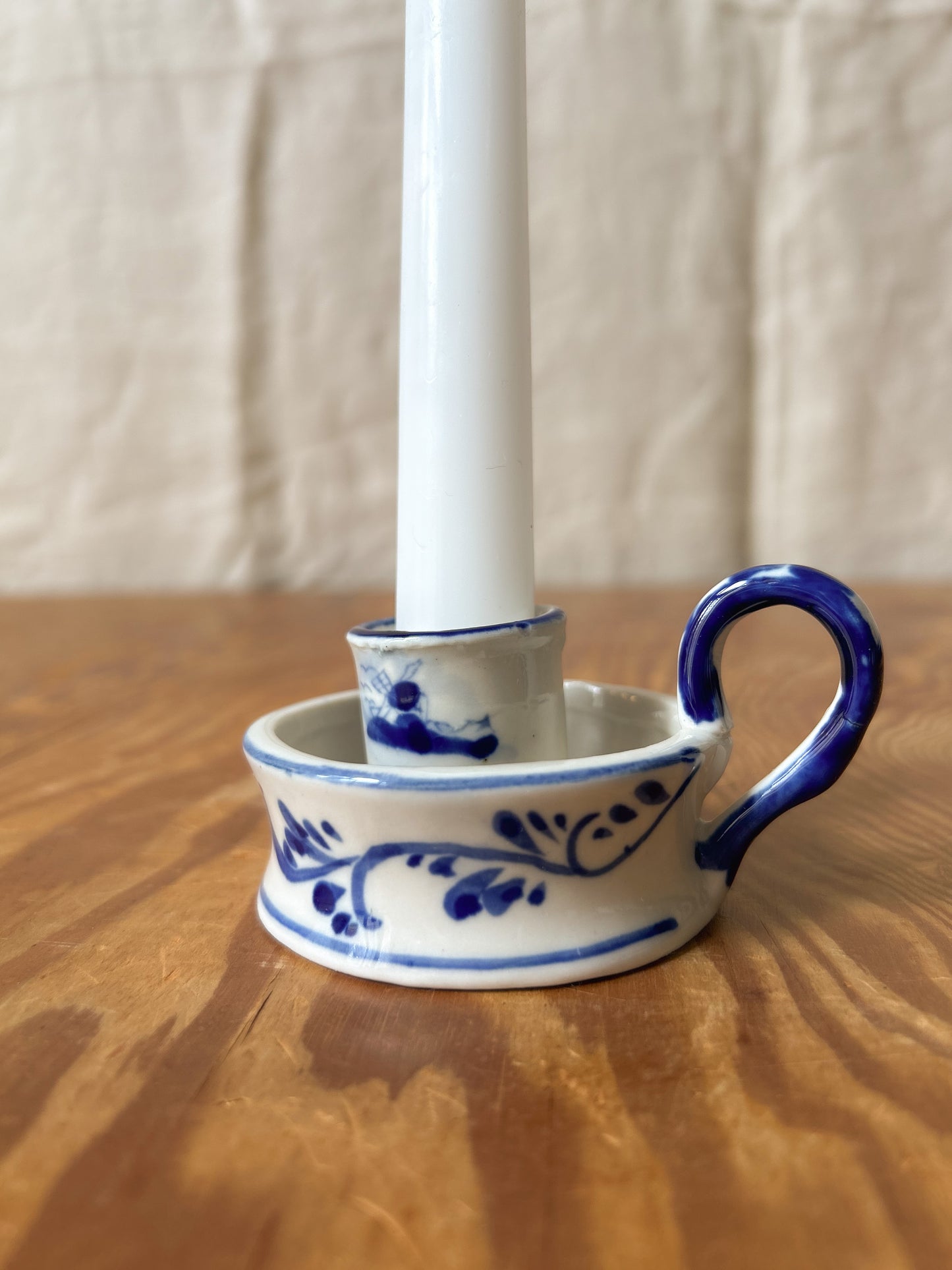 Vintage Delft Finger Candle Holder