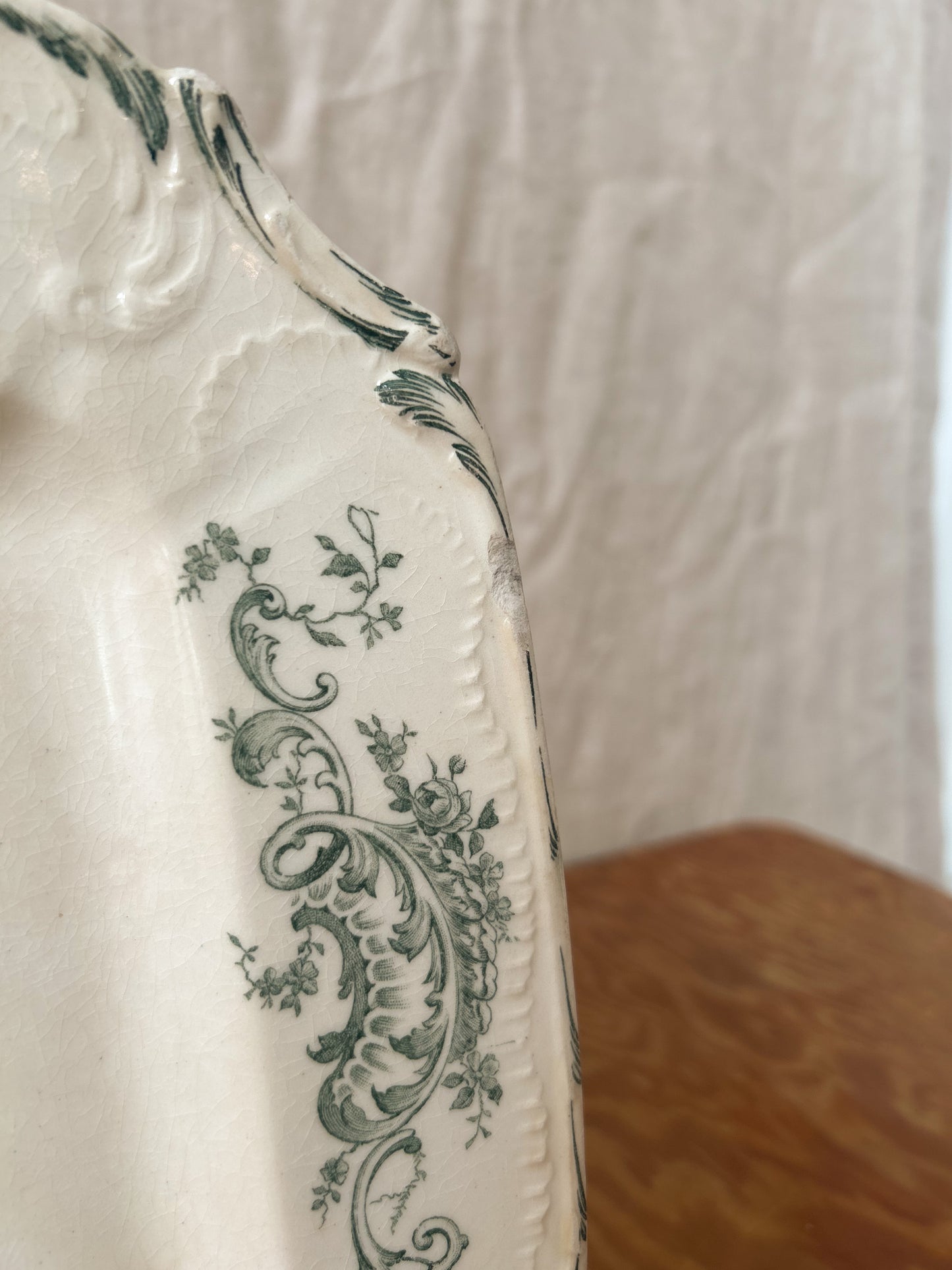 19th Century French Green Transferware