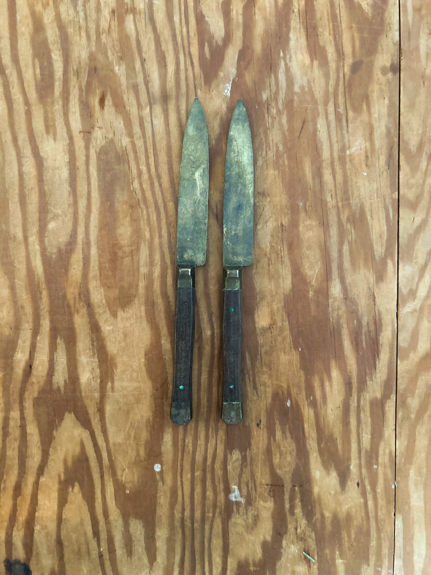 Early 20th Century knives, dark wood