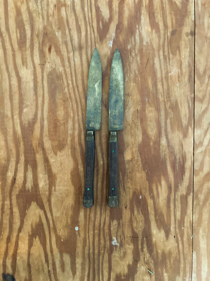 Early 20th Century knives, dark wood
