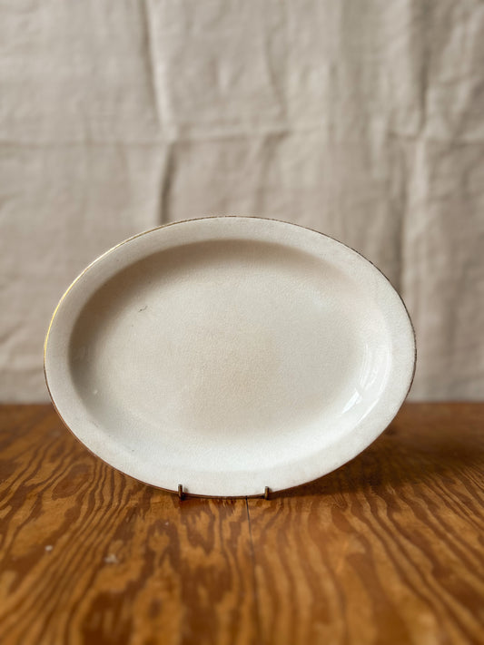 Vintage Cream Oval Serving Platter