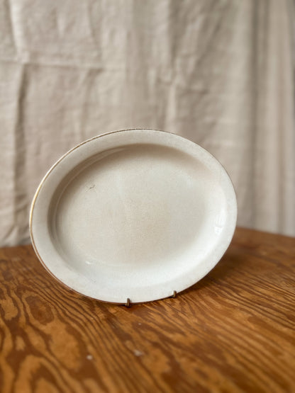 Vintage Cream Oval Serving Platter