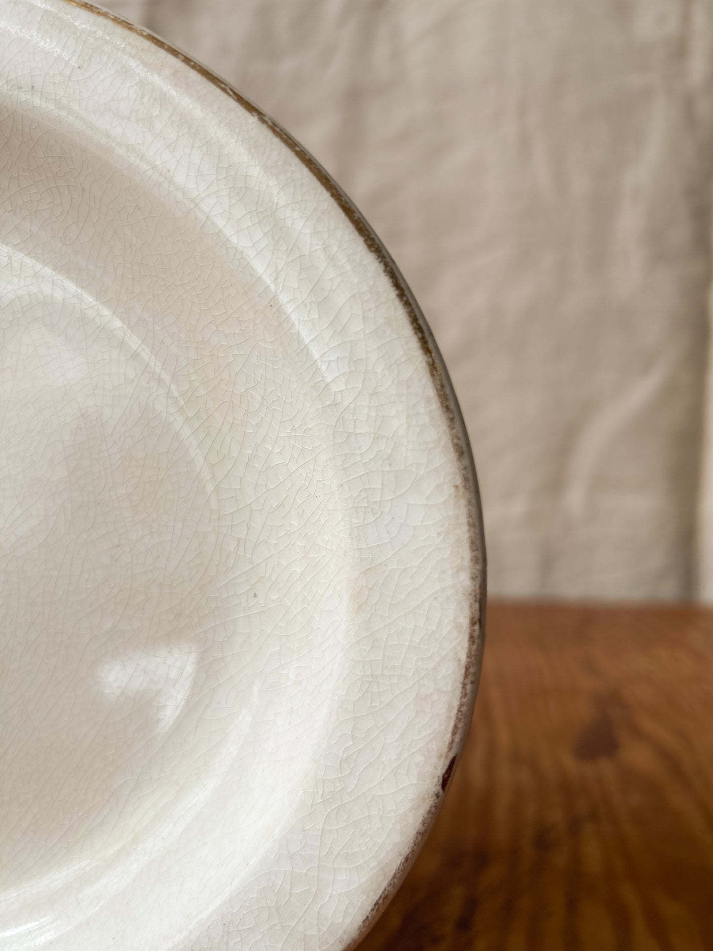 Vintage Cream Oval Serving Platter
