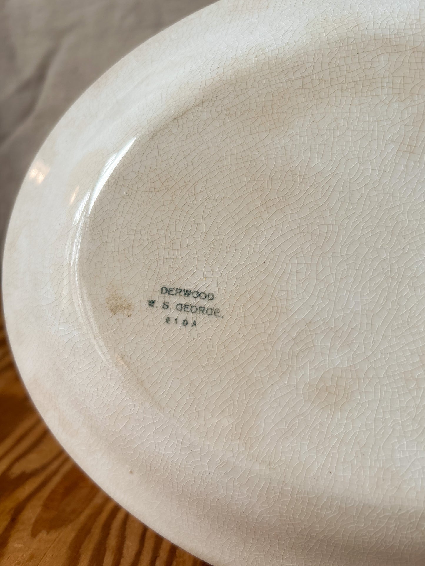 Vintage Cream Oval Serving Platter