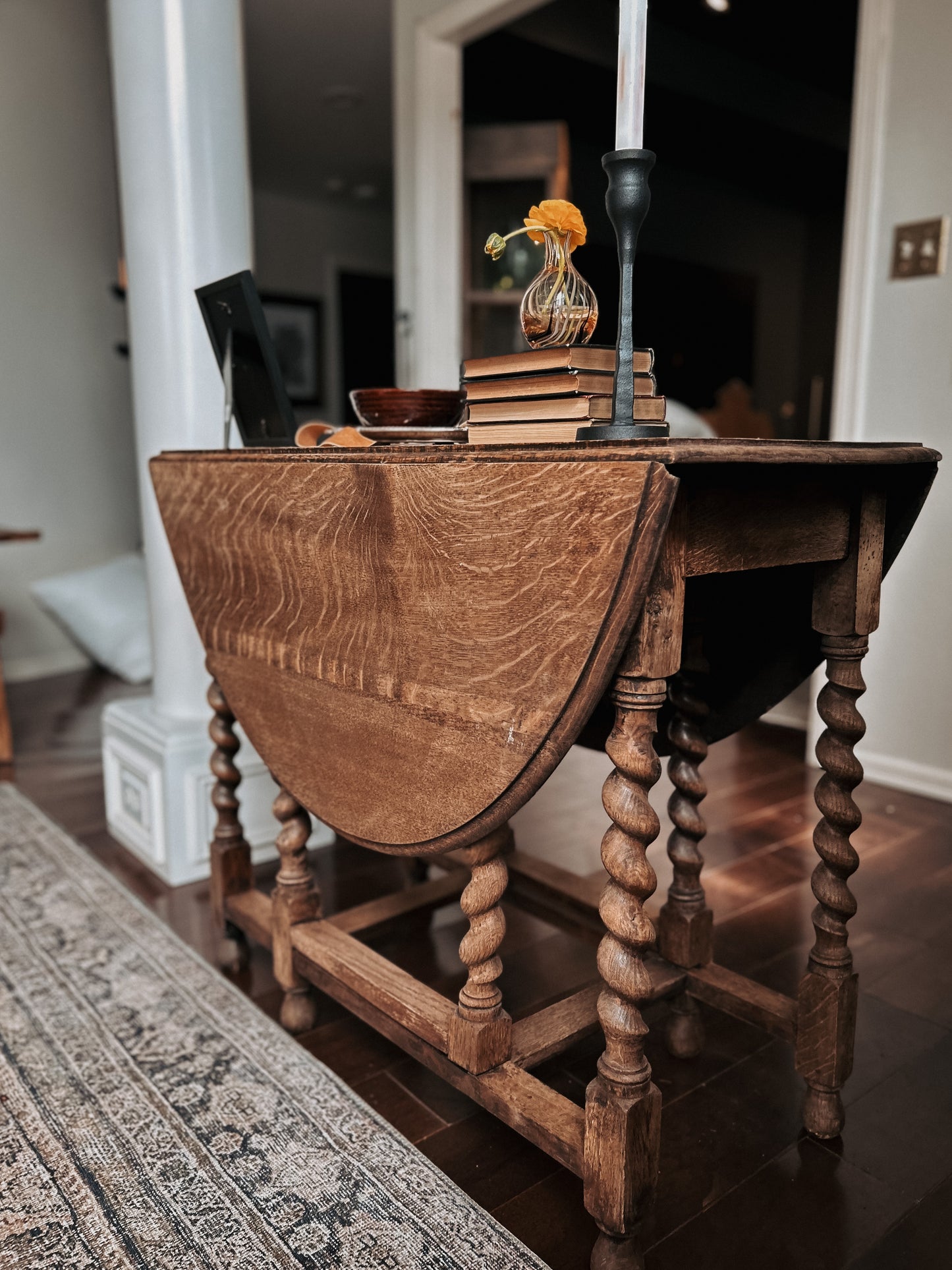 French Oak Small Gate Leg Table