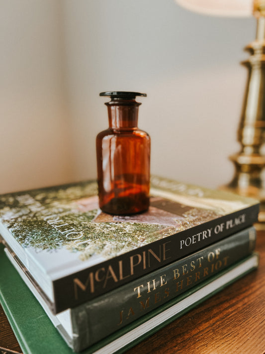 Amber Apothecary Glass Jar