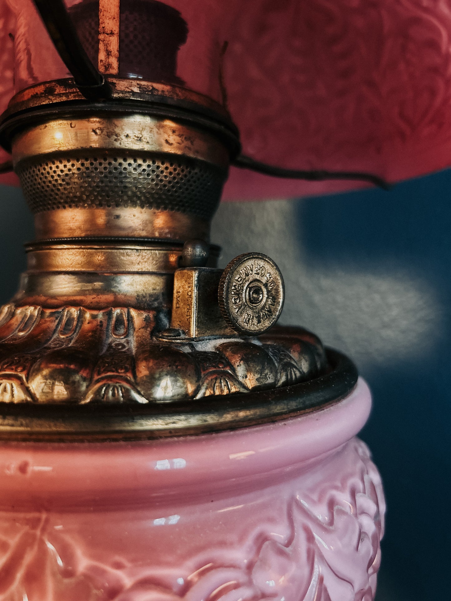 Pink Cased Glass Lamp