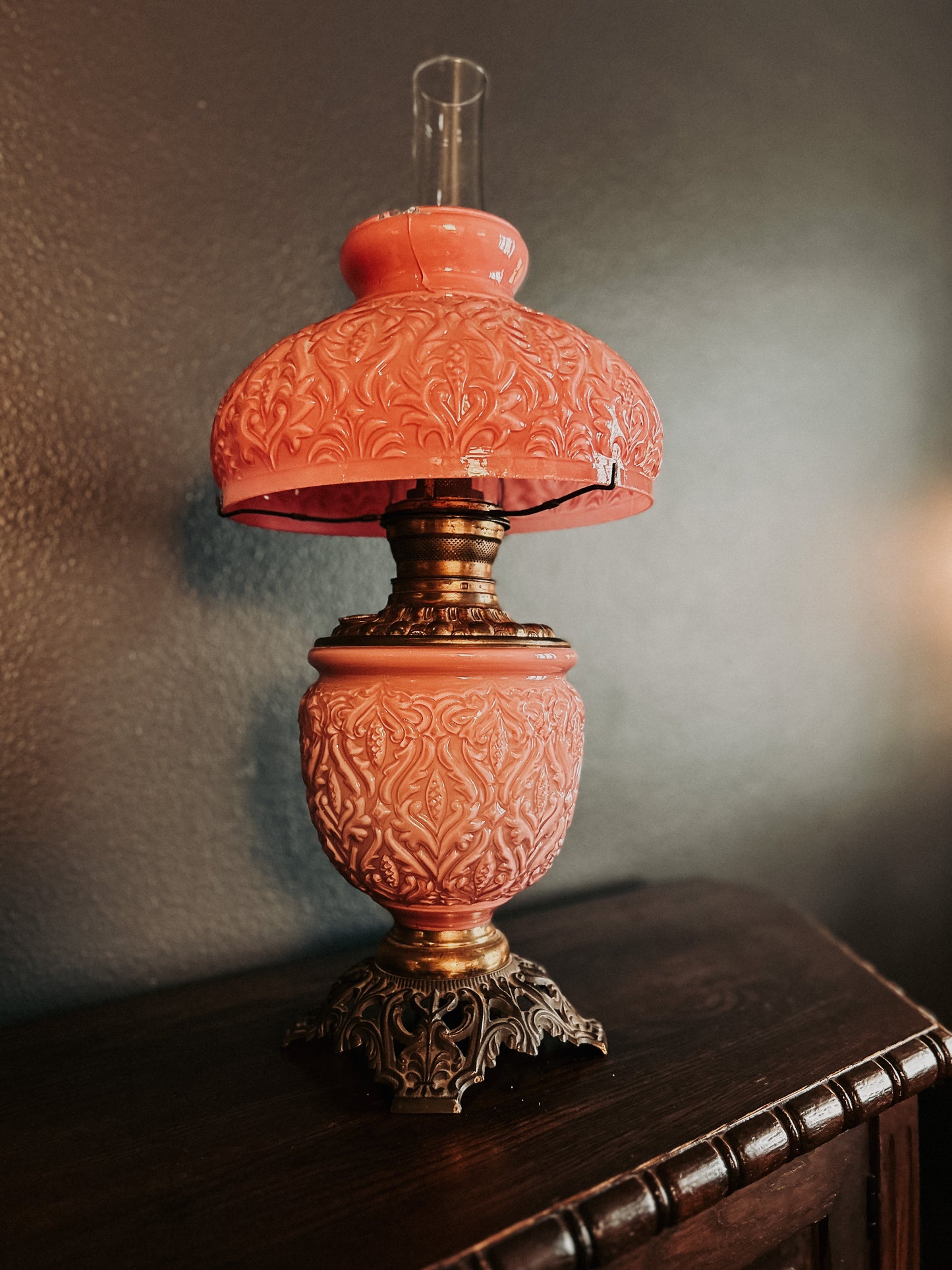 Pink Cased Glass Lamp