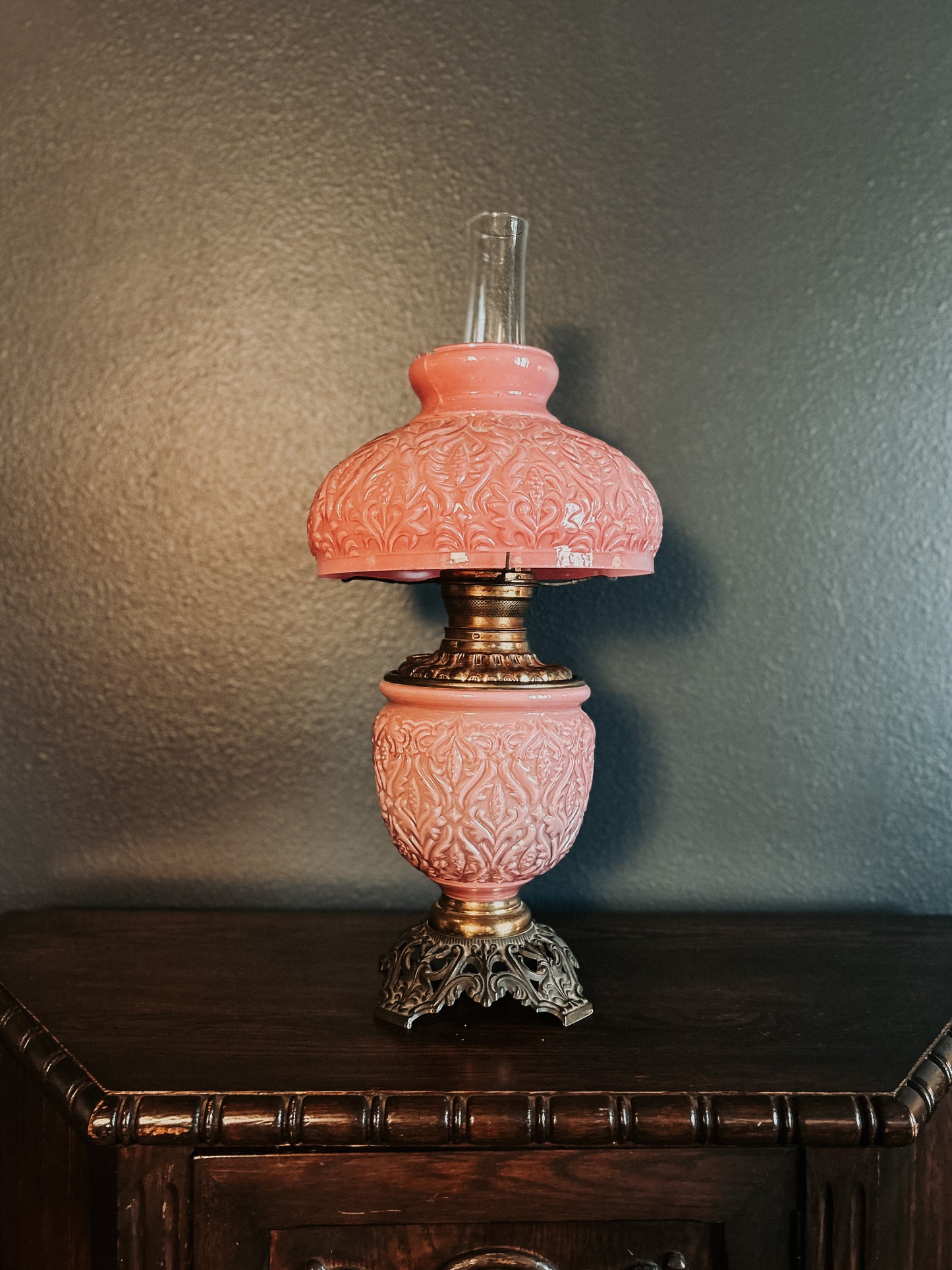 Pink Cased Glass Lamp