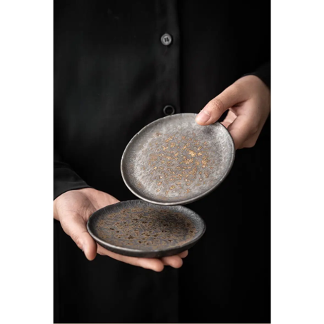 Gohobi Handmade Metallic Glaze Ceramic Plate